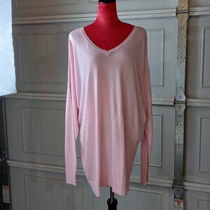 Ava & Viv Women’s Ribbed Knit Sweater — Plus Size 4X, Light Pink